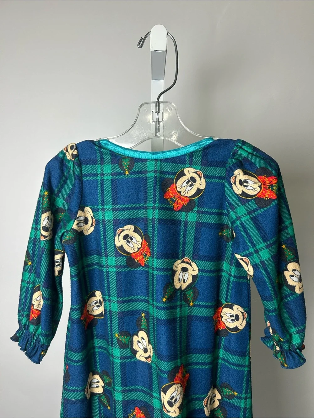 Disney Blue and Green Plaid Minnie Mouse Nightgown with Lace Yoke - Picture 6 of 7